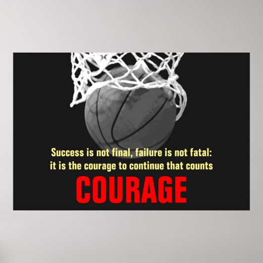 Success Courage Basketball Inspirational ポスター (正面)