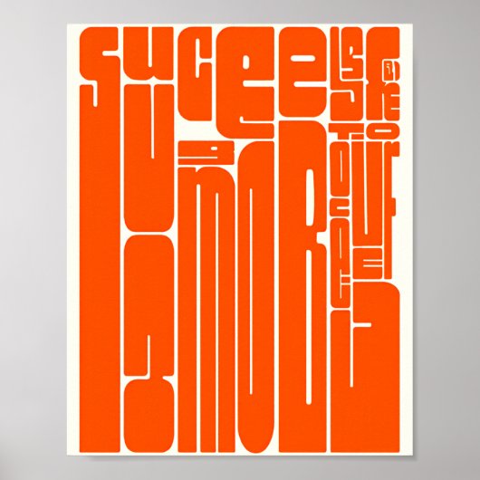 Success & Courage Inspirational Poster – Bold Retr ポスター (正面)
