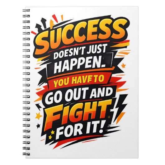 Success Fighter Quote ノートブック (正面)