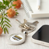 Success Gold Typography on Black キーホルダー (側面)