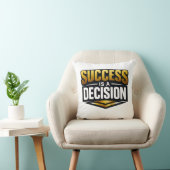 Success Gold Typography on Black クッション (椅子)