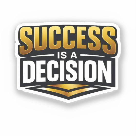 Success Gold Typography on Black シール (正面)