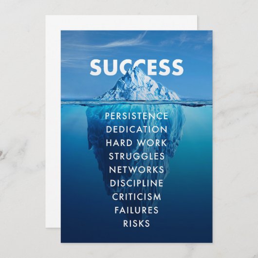 Success Iceberg Hard Work サンキューカード (正面/裏面)