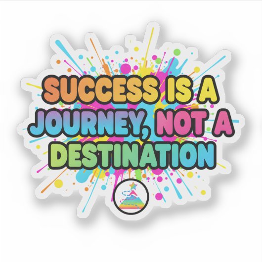 Success Is a Journey Motivational Quote Design シール (正面)