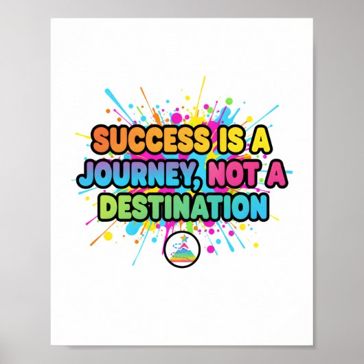 Success Is a Journey Motivational Quote Design ポスター (正面)