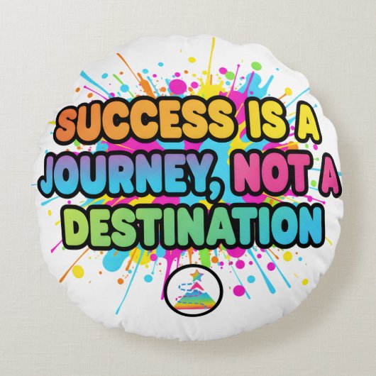 Success Is a Journey Motivational Quote Design ラウンドクッション (正面)