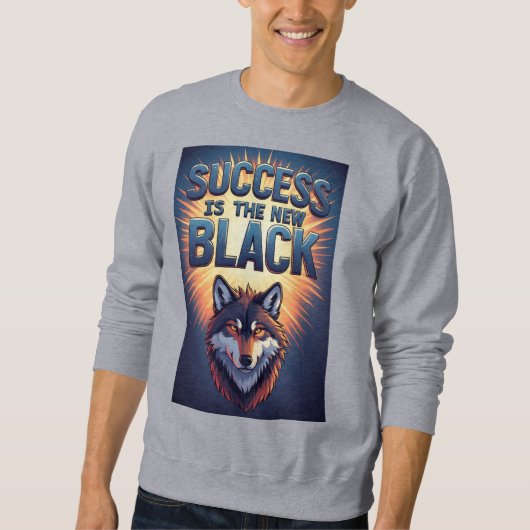 Success Is The New Black With Wolf Head スウェットシャツ (正面)