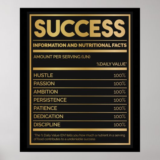 Success Motivational Wall Art ポスター (正面)