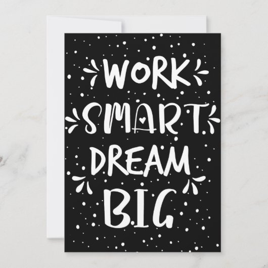 Success Quote Work Smart Dream Big サンキューカード (正面)
