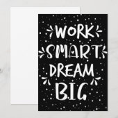 Success Quote Work Smart Dream Big サンキューカード (正面/裏面)