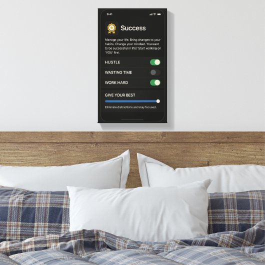 Success Settings: Optimize Your Life キャンバスプリント (インサイチュ (寝室))