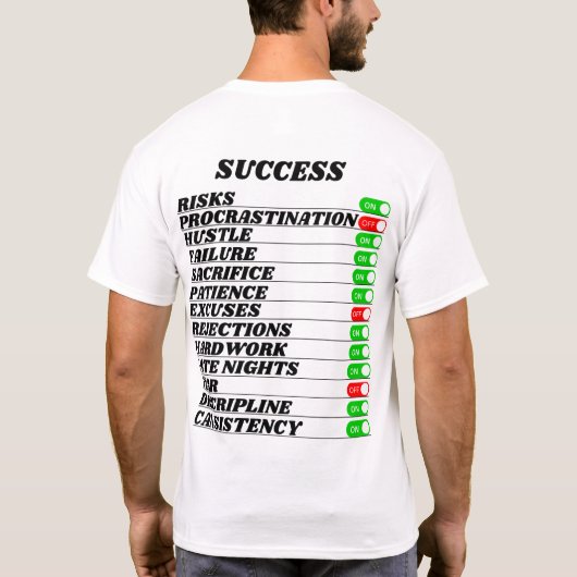  "Success Slogan T-Shirt – Motivational Tee for Ac Tシャツ (裏面)