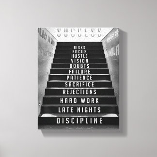 Success Staircase, gift for hustler, motivational キャンバスプリント