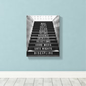 Success Staircase, gift for hustler, motivational キャンバスプリント (インサイチュ (ウッドフロア))