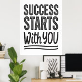 Success Starts With You Motivational Poster ポスター (ホームオフィス)