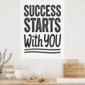Success Starts With You Motivational Poster ポスター (キッチン)
