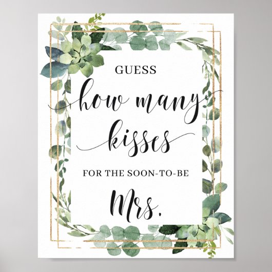 Succulentすぐに署名するキスの数 ポスター (正面)