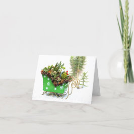 Succulentによって満たされるそりの休日の挨拶状 シーズンカード
