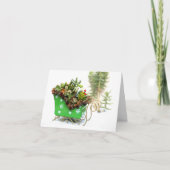 Succulentによって満たされるそりの休日の挨拶状 シーズンカード (正面)