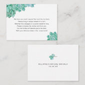 Succulentブライダルシャワーレシピ要求カード エンクロージャーカード (正面/裏面)