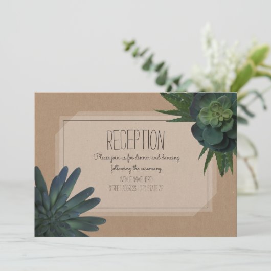  succulent をモチーフにした結婚式の招待状 招待状 (スタンド正面)