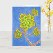 Succulent 1 カード (黄色い花)