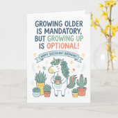 Succulent and Plant Lover Happy Birthday カード (黄色い花)