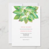 Succulent Bridal Shawer Invitation、Water Color Inv 招待状 (正面)