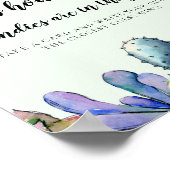 Succulent cactus Guess how many Baby shower game ポスター (角)