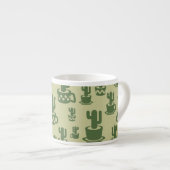 Succulent cactus silhouette in cups and pots  エスプレッソカップ (正面右)