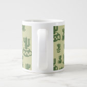 Succulent cactus silhouette in cups and pots ジャンボコーヒーマグカップ (裏面)