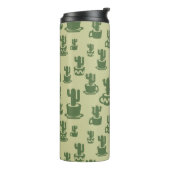 Succulent cactus silhouette in cups and pots  タンブラー (回転左)