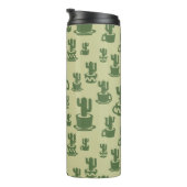 Succulent cactus silhouette in cups and pots  タンブラー (回転右)