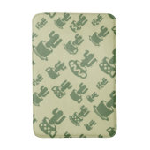 Succulent cactus silhouette in cups and pots  バスマット (正面縦)