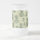 Succulent cactus silhouette in cups and pots  フロストグラスビールジョッキ (中央)