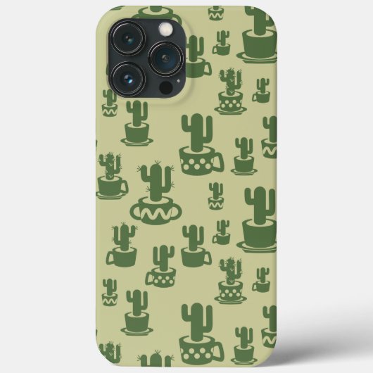 Succulent cactus silhouette in cups and pots Case-Mate iPhoneケース (裏面)