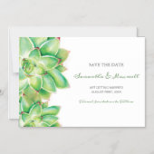 Succulent、Date磁石を保存する マグネット招待状 (正面)