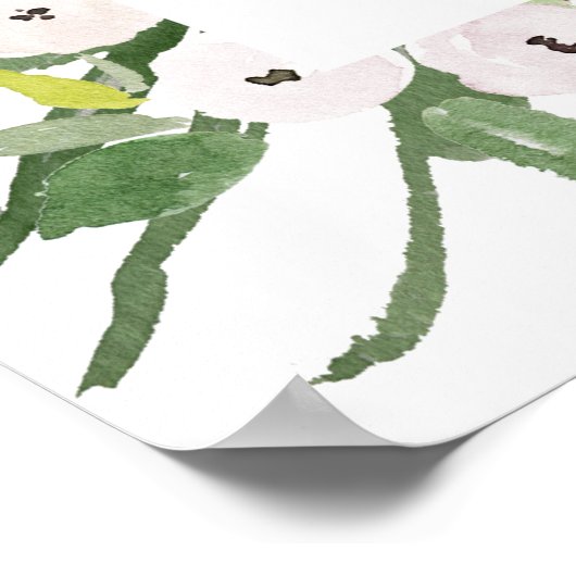 SUCCULENT FOLIAGE WATERCOLOR RETIREMENT WELCOME ポスター (角)