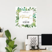 SUCCULENT FOLIAGE WATERCOLOR RETIREMENT WELCOME ポスター (ホームオフィス)