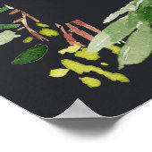 SUCCULENT FOLIAGE WATERCOLOR RETIREMENT WELCOME ポスター (角)