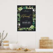 SUCCULENT FOLIAGE WATERCOLOR RETIREMENT WELCOME ポスター (キッチン)