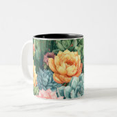 Succulent Garden mug- Cactus Botanical Plant ツートーンマグカップ (正面左)