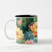 Succulent Garden mug- Cactus Botanical Plant ツートーンマグカップ (左)
