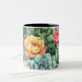 Succulent Garden mug- Cactus Botanical Plant ツートーンマグカップ (中央)