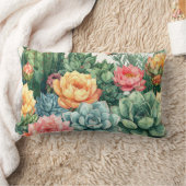Succulent Garden Pillow - Cactus Botanical Plant  ランバークッション (ブランケット)