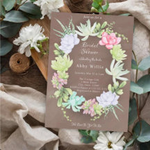 Succulent Greenery Wreath Bridal Shower 