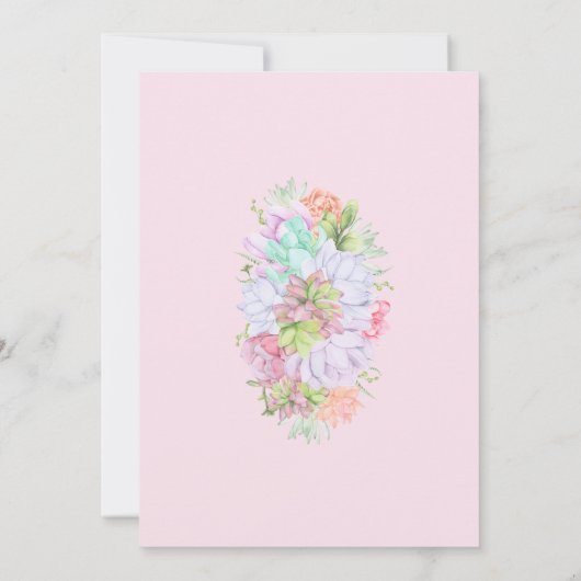 Succulent Greenery Wreath Bridal Shower Invitatio 招待状 (裏面)