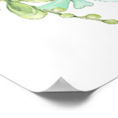 Succulent Greenery Wreath Bridal Shower Welcome ポスター (角)