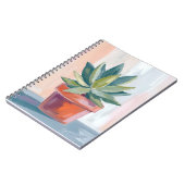 Succulent Houseplant Watercolor Botanical ノートブック (左側)