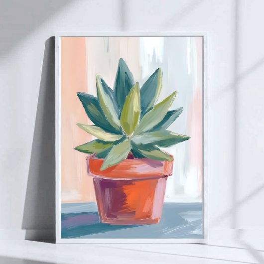 Succulent Houseplant Watercolor Botanical ポスター
